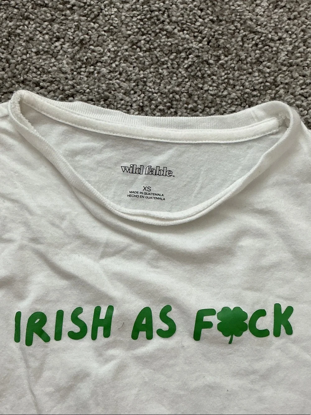 White Tee with Green 